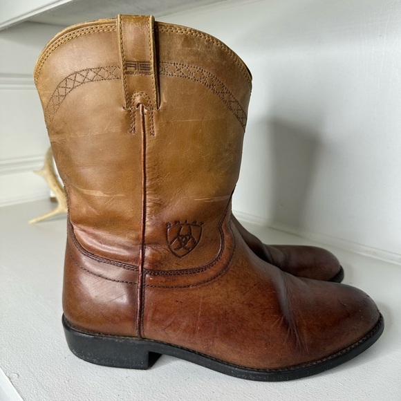 Ariat Heritage Roper Brown Leather Western Boots – Men’s 12M - Picture 4 of 8